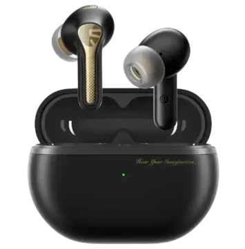 soundpeats capsule3 pro+ earbuds and case , in black
