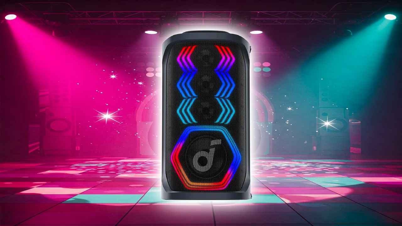 soundcore rave 3s on a dancefloor