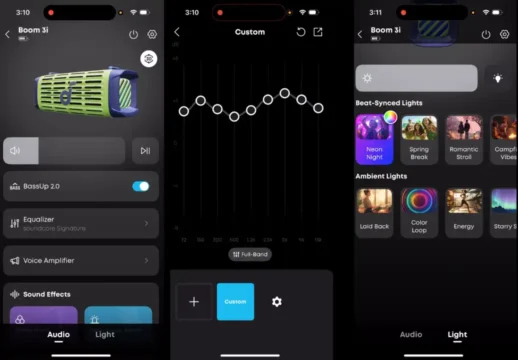 soundcore boom 3i app menus