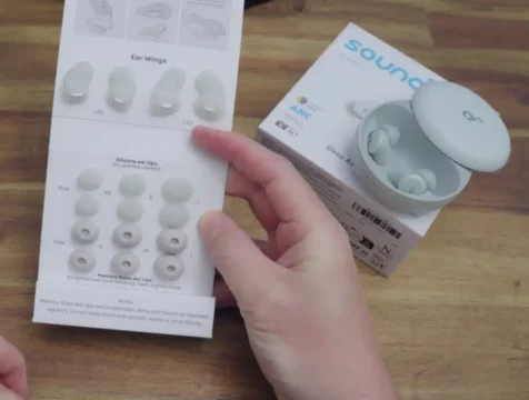 ear tip and ear wing options of the soundcore Sleep A30 earbuds